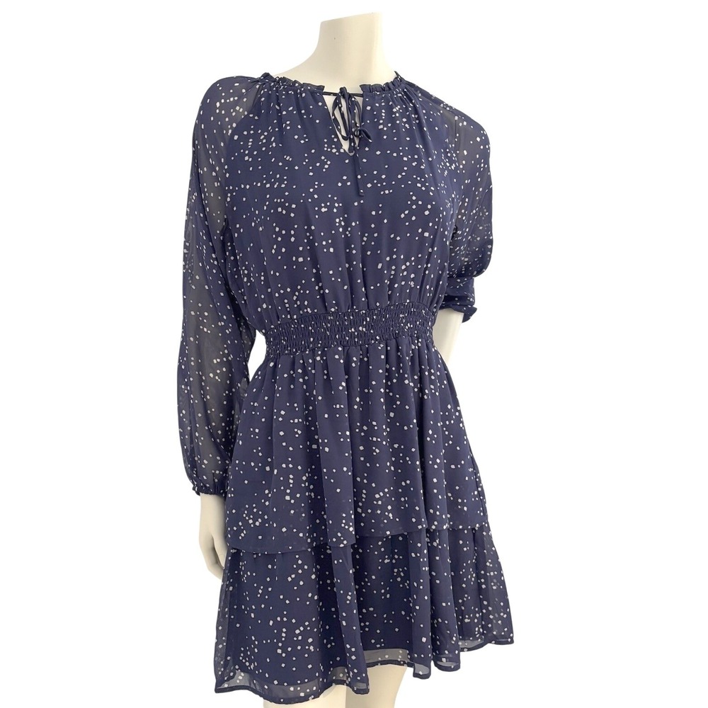 Collective Concepts Navy Ruffle Tiered Dress Modern Boheme Romanticcore Medium